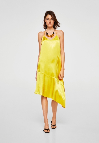 Asymmetrical satin dress